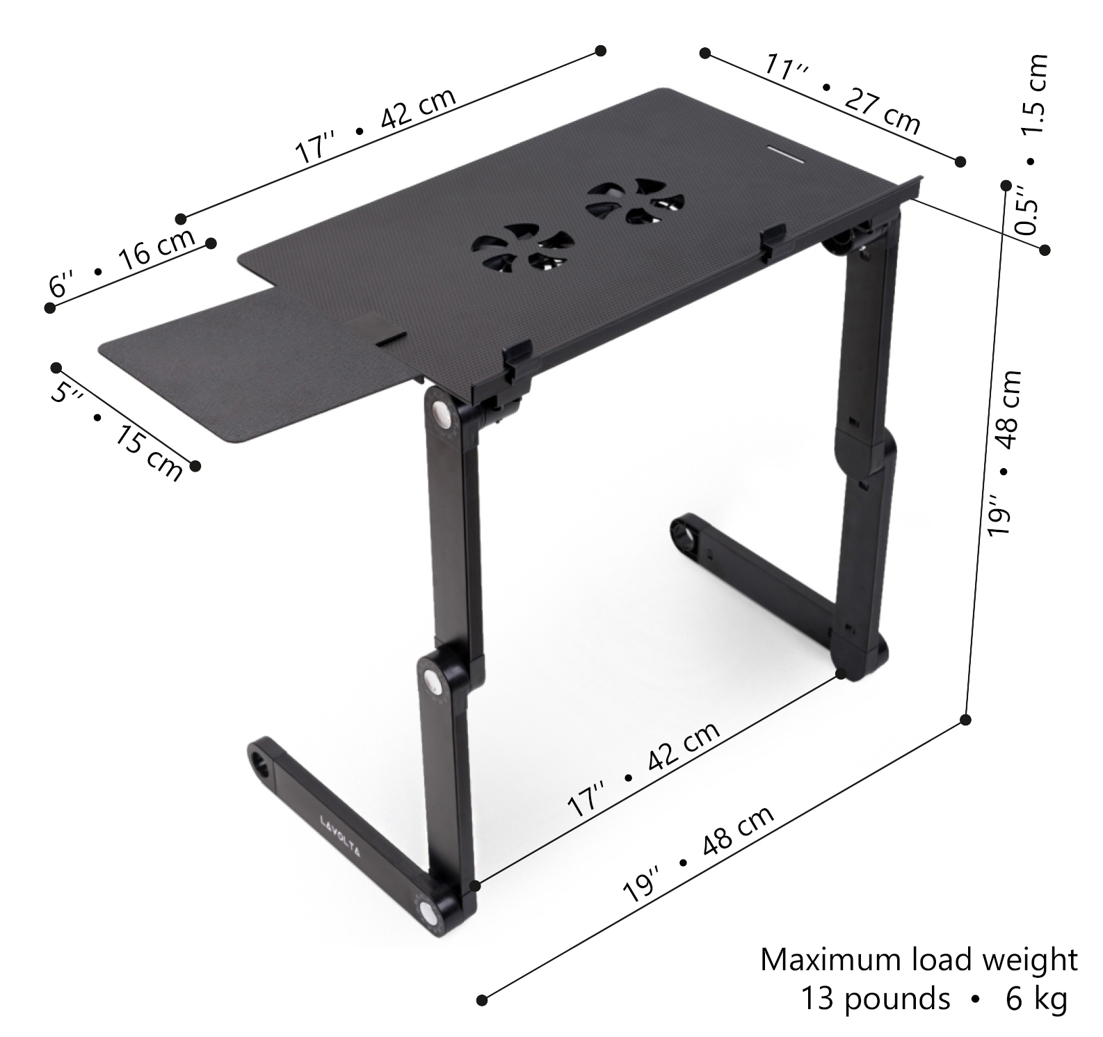 Lavolta Folding Laptop Table Desk Tray Stand With Mouse Board And Lavolta Folding Laptop Table Desk Tray Stand With Mouse Board And Cooler Fan