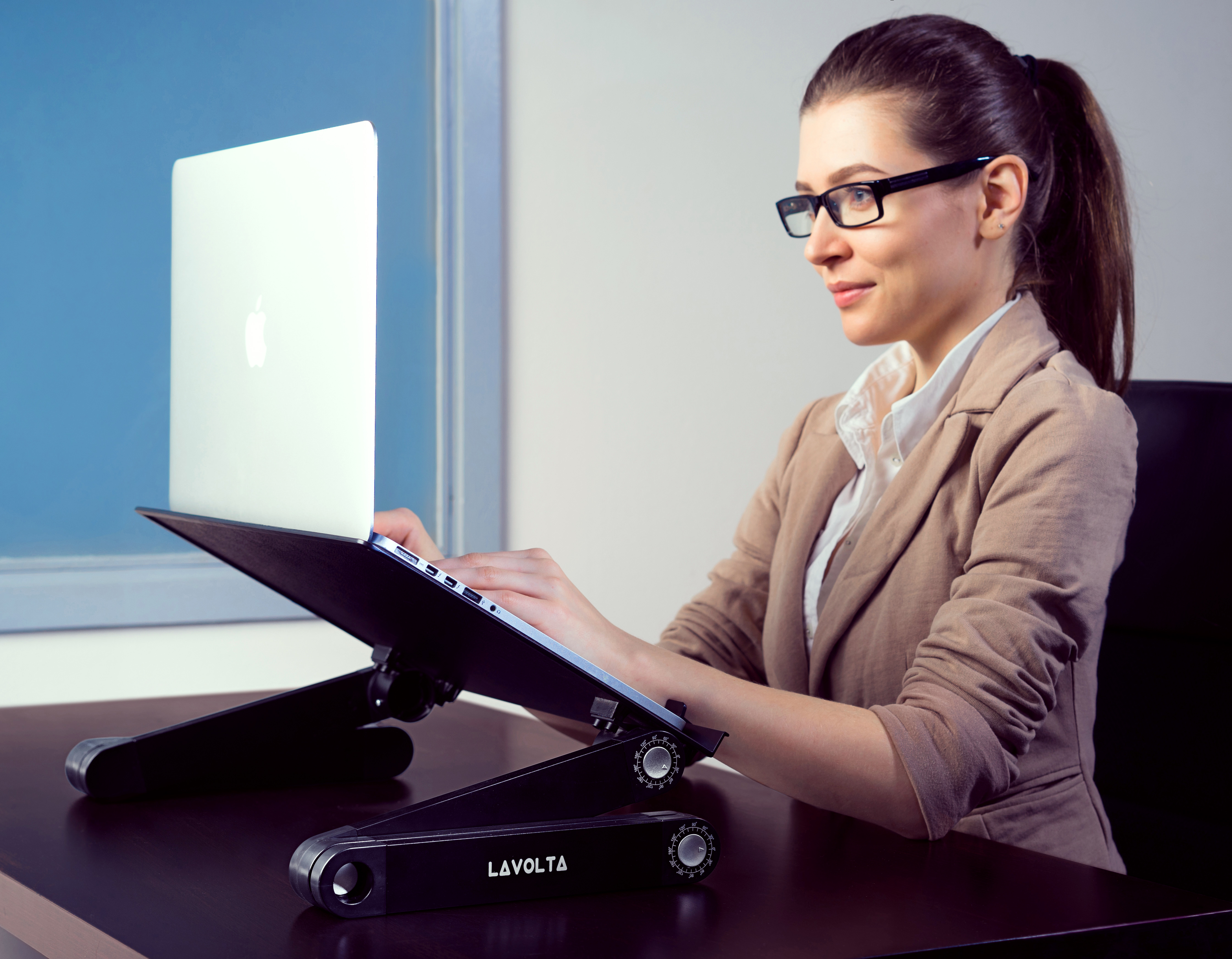 Lavolta Folding Laptop Table Desk Tray Stand with Adjustable Auto